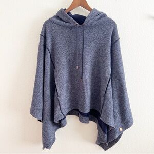 See by Chloe blue knit hooded poncho XS